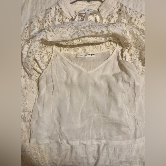 Robert Rodriguez Ivory Lace Tie-Neck Long Bell Sleeve Boho off White Blouse xs - Picture 11 of 11